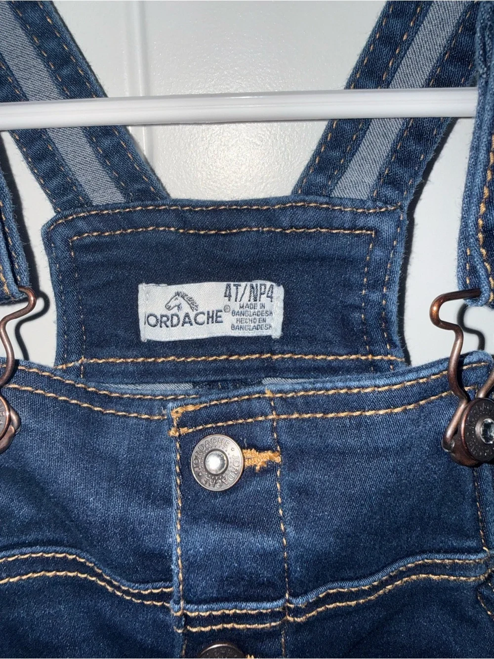 Jordache Girls’ Denim Overall Shorts – Size 4T